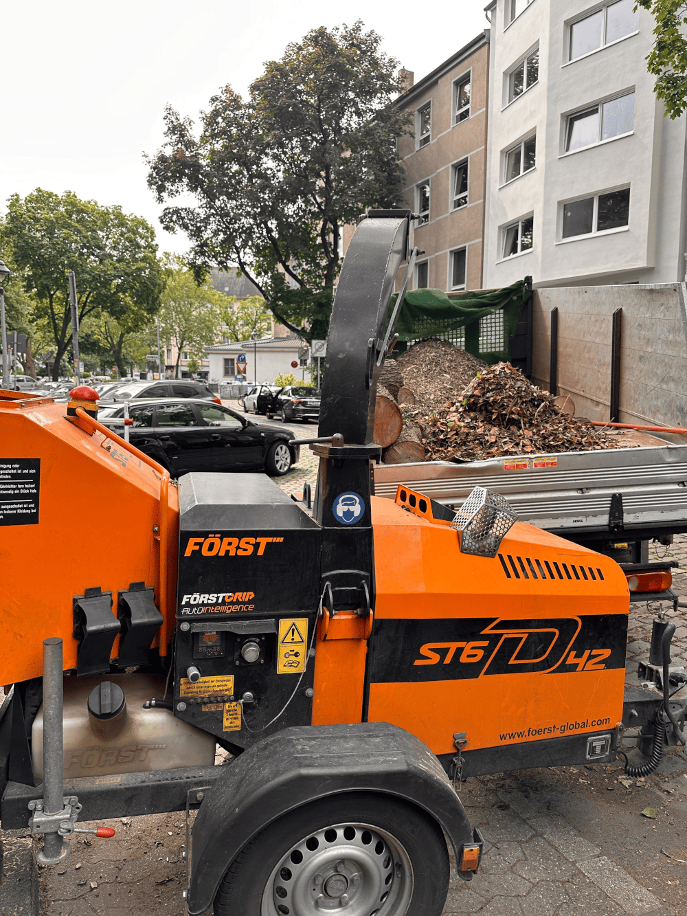 Häcksler im Einsatz